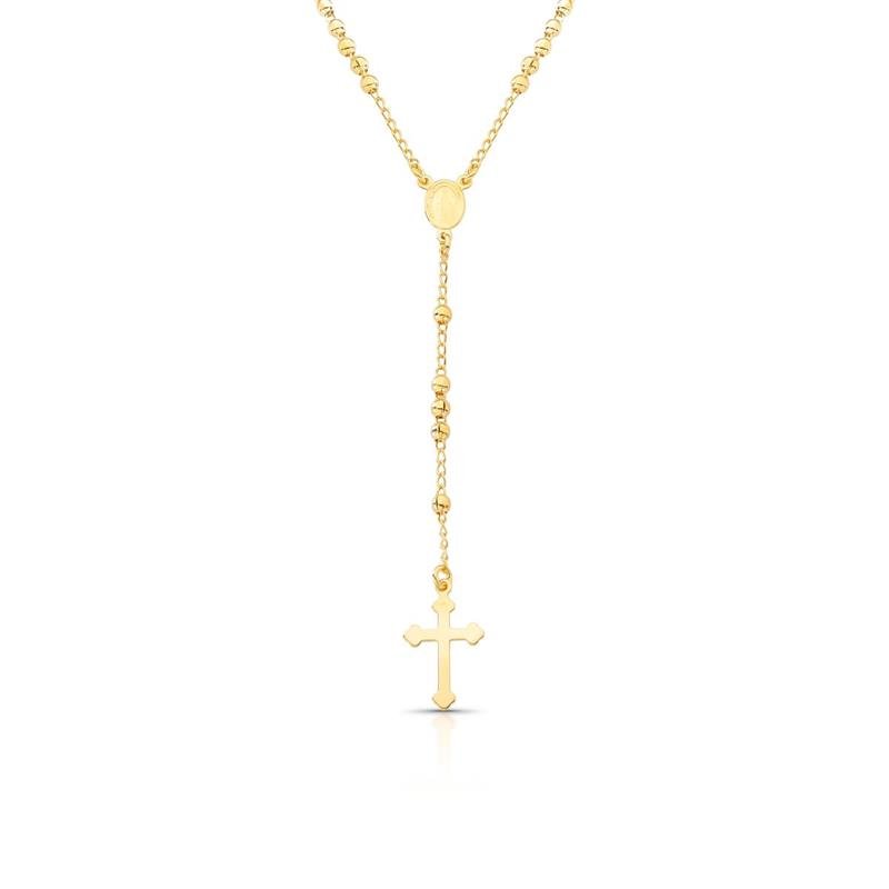 GARGANTILHA ROSÁRIO BANHADO OURO - .