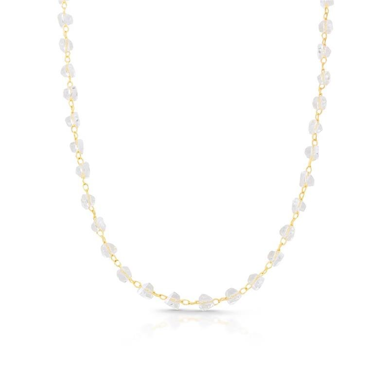 CHOKER CASCALHOS BANHADO OURO - CRISTAL
