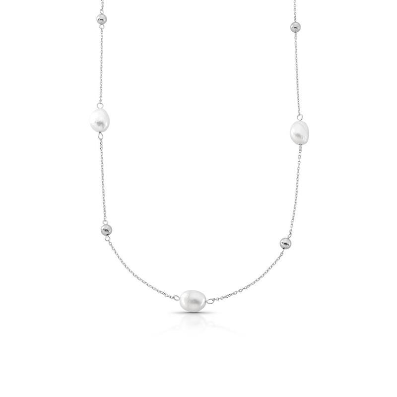 COLAR ÁGUA DOCE PRATA 925 RODINADA - .
