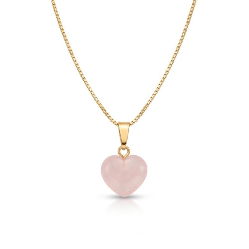 GARGANTILHA PEDRA CORAÇÃO BANHADO OURO