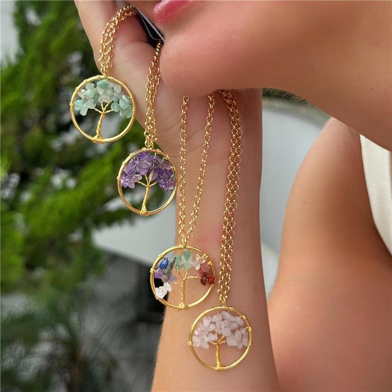 GARGANTILHA ÁRVORE DA VIDA BANHADO OURO