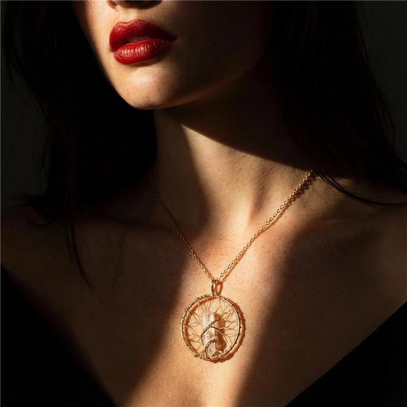 GARGANTILHA ÁRVORE BANHADO OURO