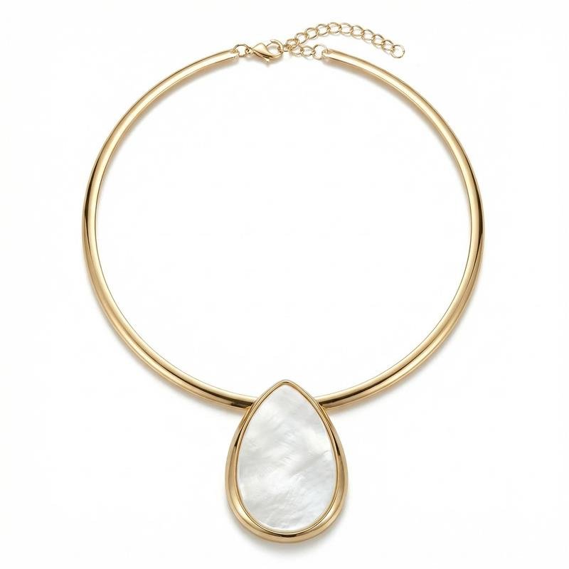 GARGANTILHA ARO GOTA BANHADO OURO - BRANCO