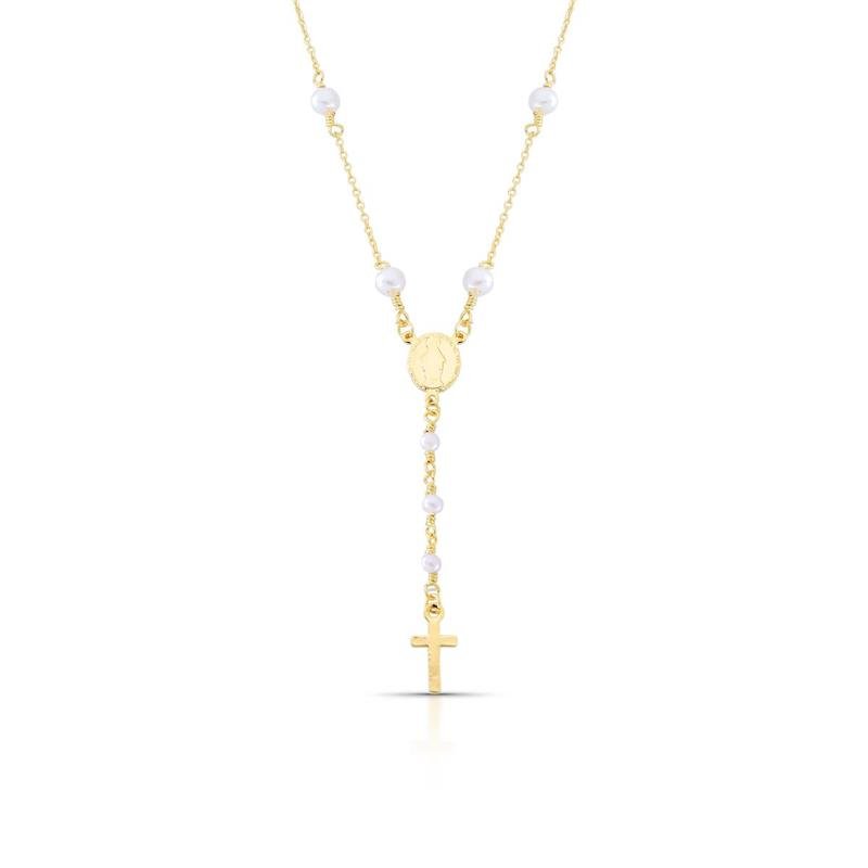 GARGANTILHA TERÇO BANHADO OURO - .