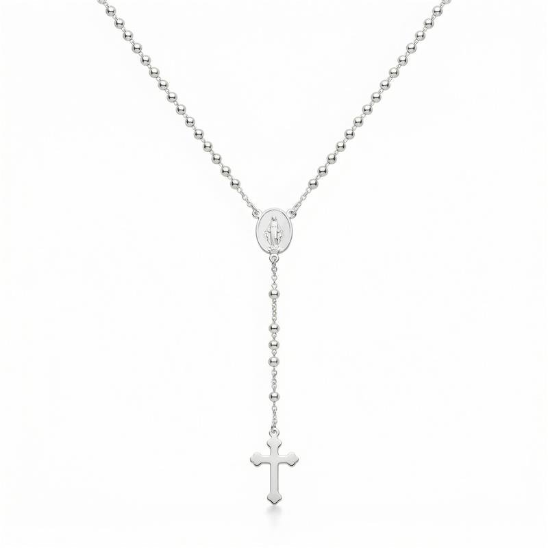 GARGANTILHA TERÇO PRATA - .