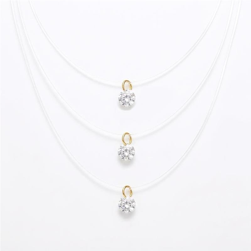 GARGANTILHA TRIPLA PONTOS DE LUZ BANHADO OURO - CRISTAL