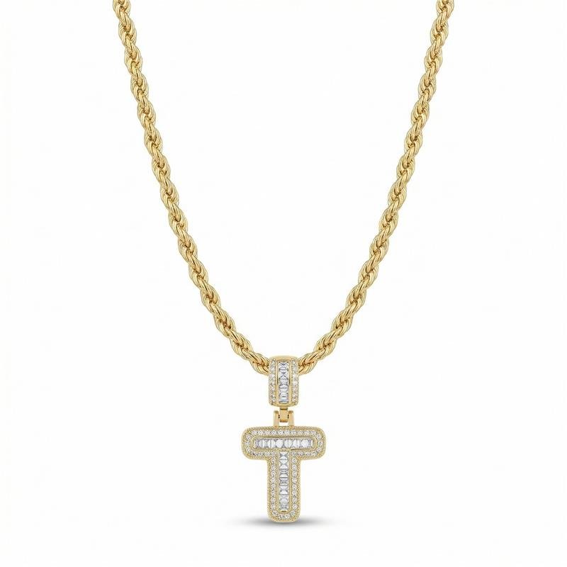 GARGANTILHA CRUZ BANHADO OURO - CRISTAL