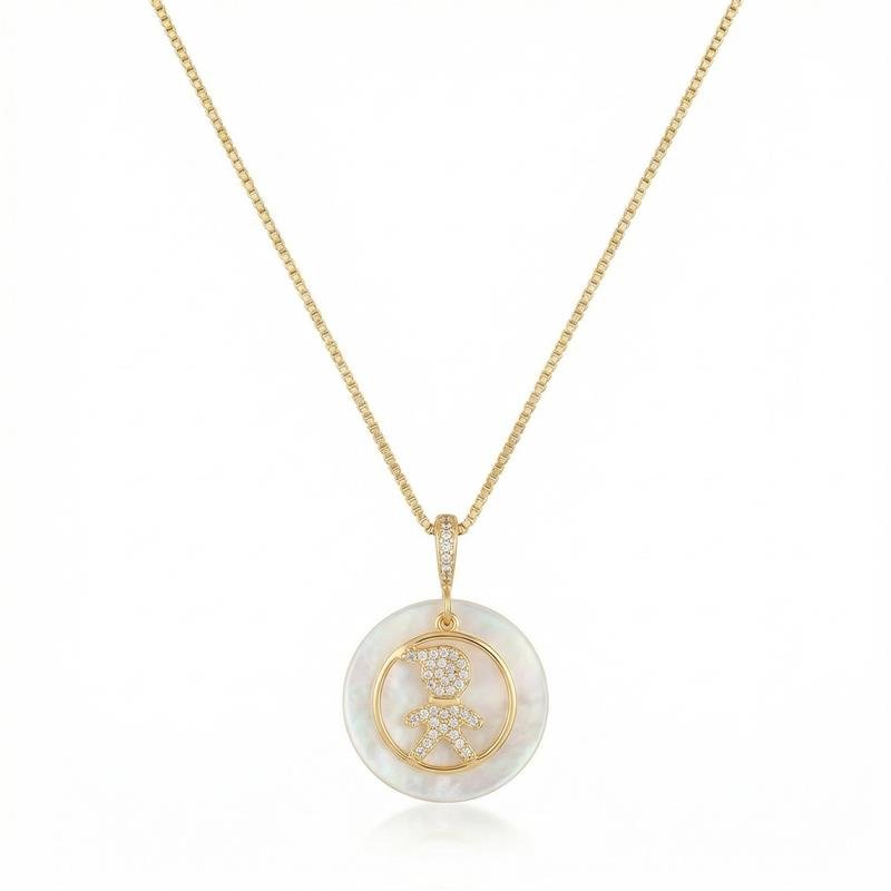 GARGANTILHA MENINO BANHADO OURO - CRISTAL