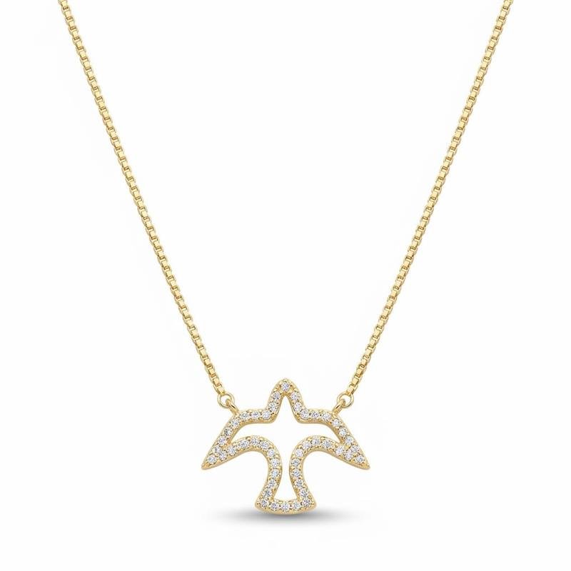 GARGANTILHA ESPÍRITO SANTO BANHADO OURO - CRISTAL