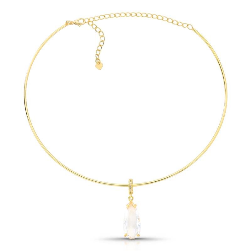 ARO PEDRA GOTA BANHADO OURO - CRISTAL