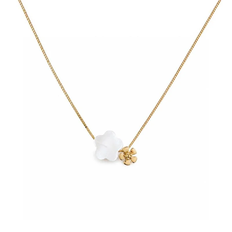 GARGANTILHA FLORES BANHADO OURO - CRISTAL