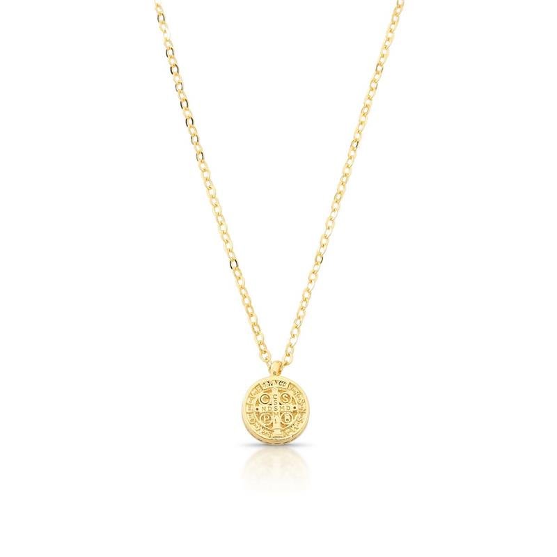 GARGANTILHA SÃO BENTO BANHADO OURO - CRISTAL