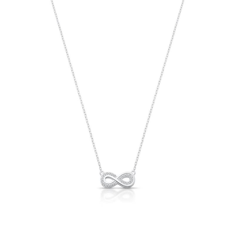 GARGANTILHA INFINITO CRAVEJADA PRATA 925 - CRISTAL