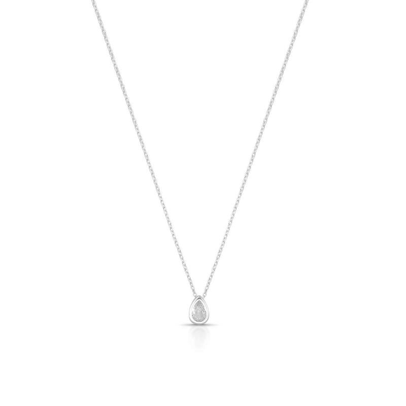 GARGANTILHA GOTA ZIRCONIA PRATA 925 - CRISTAL