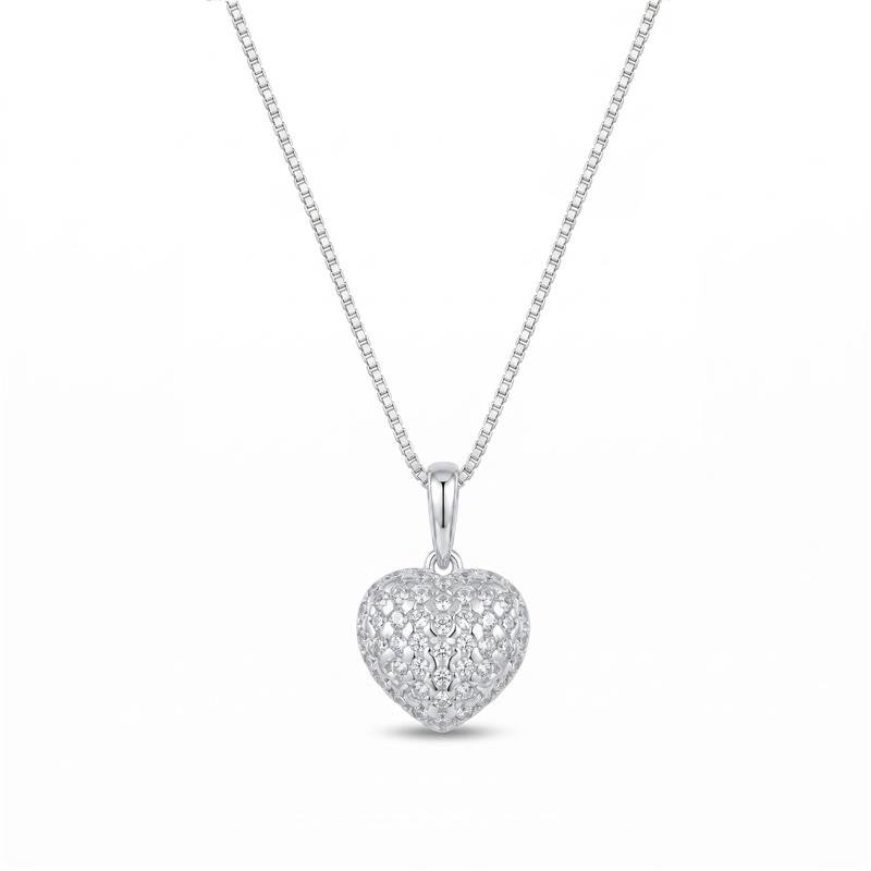GARGANTILHA CORAÇÃO CRAVEJADO PRATA 925 - CRISTAL