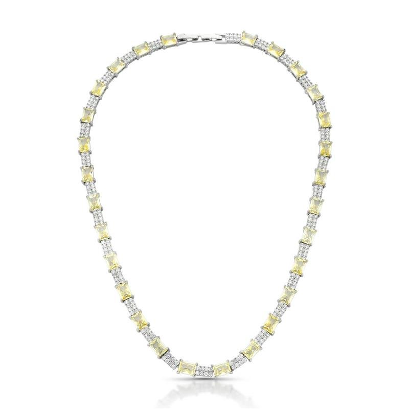 GARGANTILHA CRAVEJADA BANHADO RÓDIO - AMARELO 