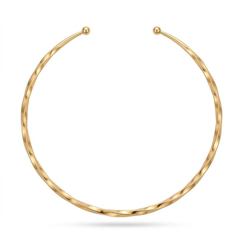 GARGANTILHA ARO TORCIDO BANHADO OURO - .