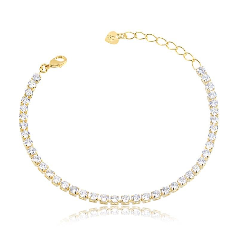 PULSEIRA RIVIERA 3MM BANHADO OURO - ROSA