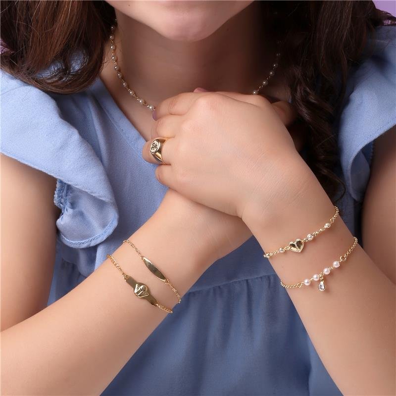 PULSEIRA INFANTIL CHAPA ANJO DA GUARDA FOLHEADA A OURO