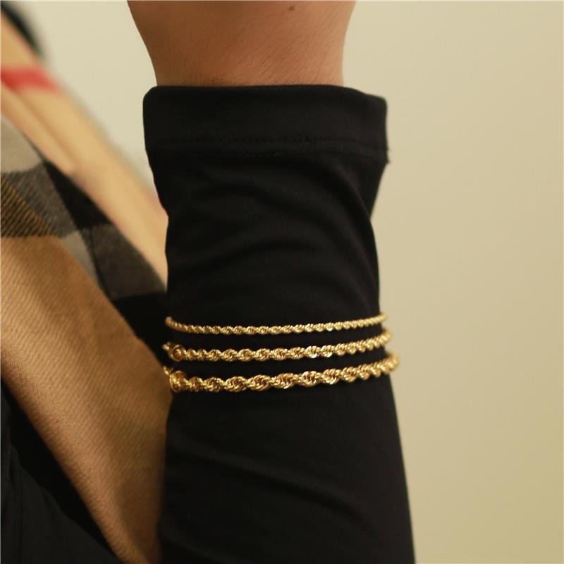 PULSEIRA CORDÃO BAIANO 3MM FOLHEADO OURO