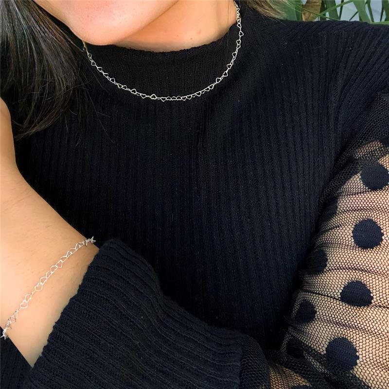 PULSEIRA CORAÇÕES PRATA 925