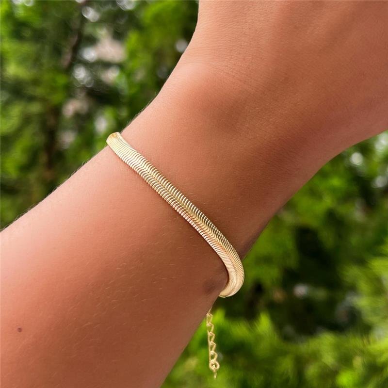 PULSEIRA MALHA 5MM FOLHEADO OURO