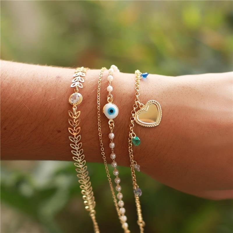 PULSEIRA CORRENTE FOLHAS COM PONTO DE LUZ FOLH OURO