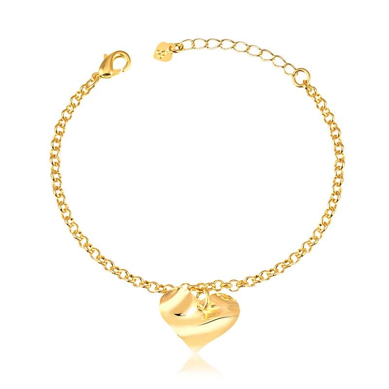 PULSEIRA CORAÇÃO BANHADO OURO - .