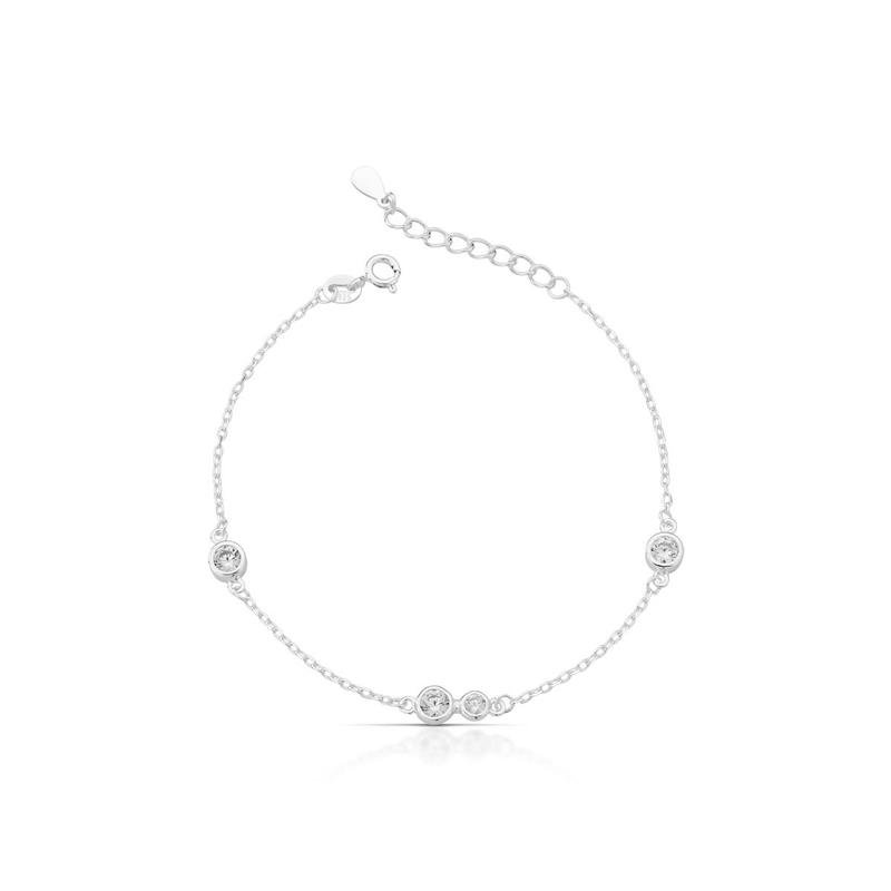 PULSEIRA PONTOS DE LUZ PRATA 925 - CRISTAL