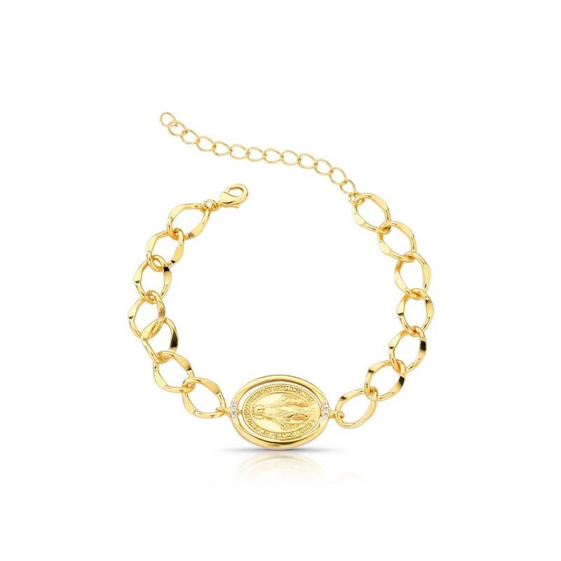 PULSEIRA NOSSA SRA DAS GRAÇAS BANHADO OURO - CRISTAL