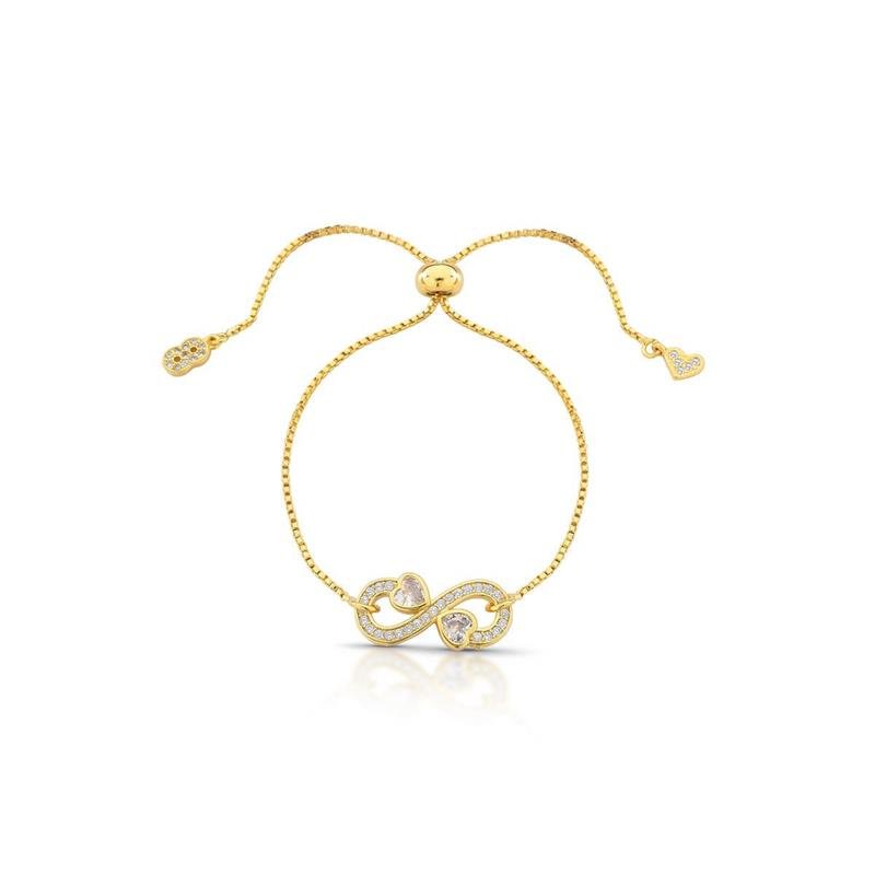 PULSEIRA AMOR INFINITO BANHADO OURO - CRISTAL