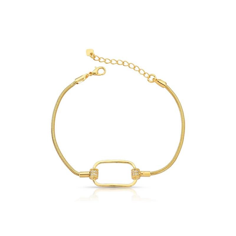 PULSEIRA ELO BANHADO OURO - CRISTAL