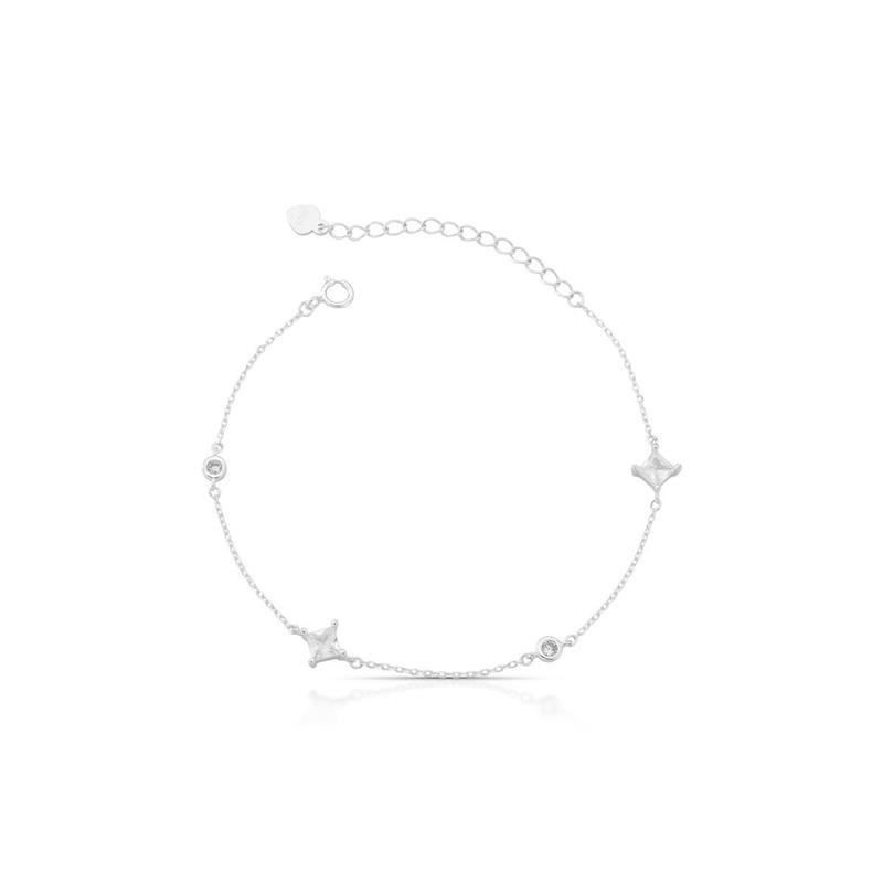 PULSEIRA PONTOS DE LUZ PRATA 925 - CRISTAL