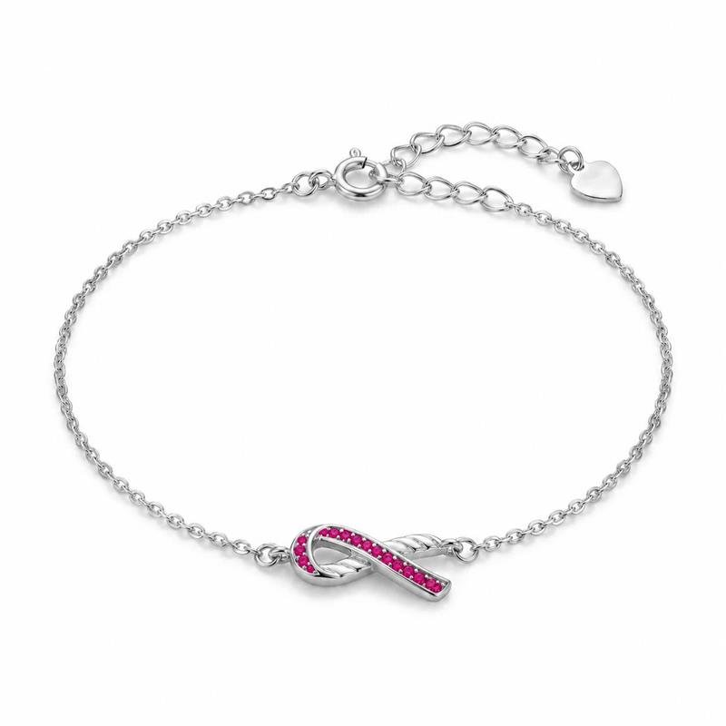 PULSEIRA LAÇO PRATA 925 - ROSA