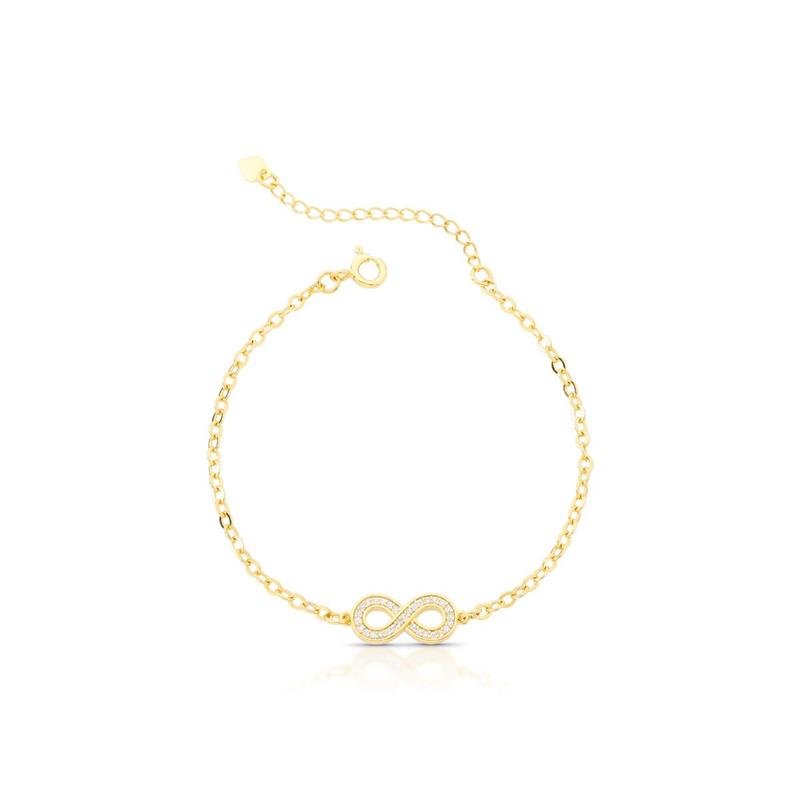 PULSEIRA INFINITO BANHADO OURO - CRISTAL
