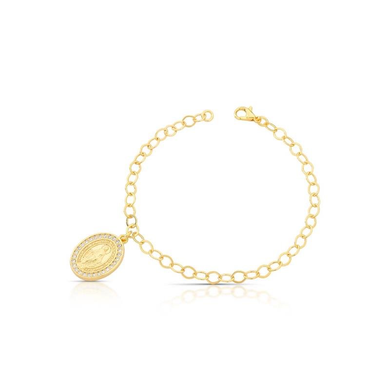 PULSEIRA NOSSA SRA DAS GRAÇAS BANHADO OURO - CRISTAL