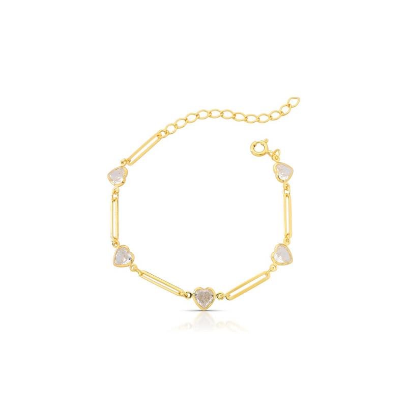 PULSEIRA CORAÇÕES BANHADO OURO - .