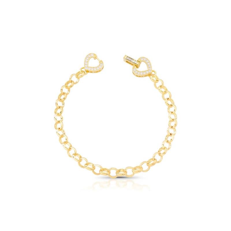 PULSEIRA CRAVEJADA BANHADO OURO - CRISTAL