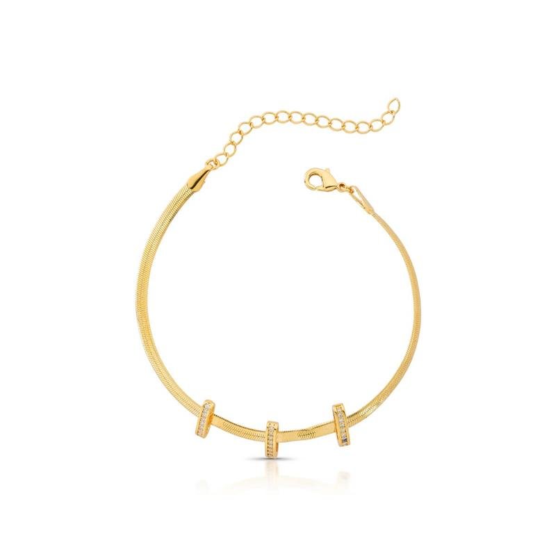 PULSEIRA MALHA BANHADO OURO - CRISTAL