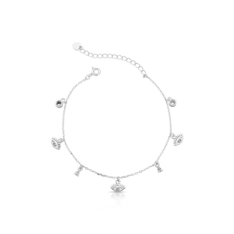 PULSEIRA OLHO GREGO PRATA 925 - CRISTAL