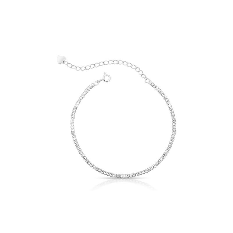 PULSEIRA RIVIERA 2MM PRATA 925 - CRISTAL