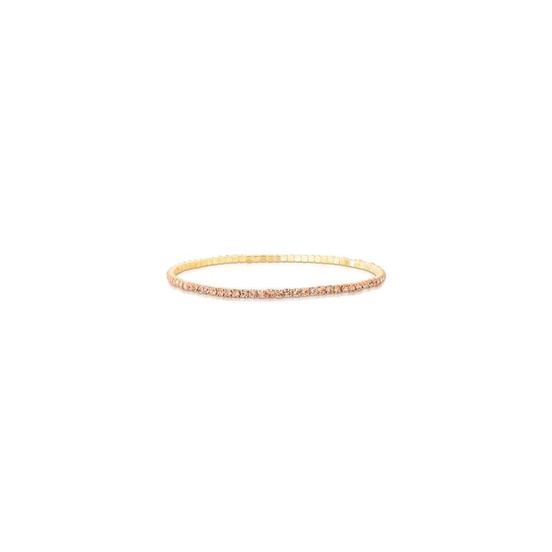 PULSEIRA STRASS BANHADO OURO - ROSA CLARO