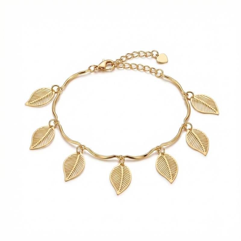 PULSEIRA FOLHAS BANHADO OURO - .