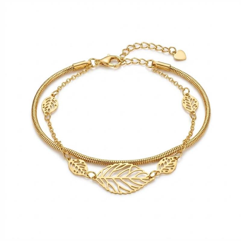 PULSEIRA FOLHAS BANHADO OURO - .
