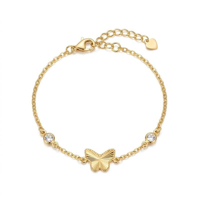 PULSEIRA BORBOLETA BANHADO OURO - CRISTAL