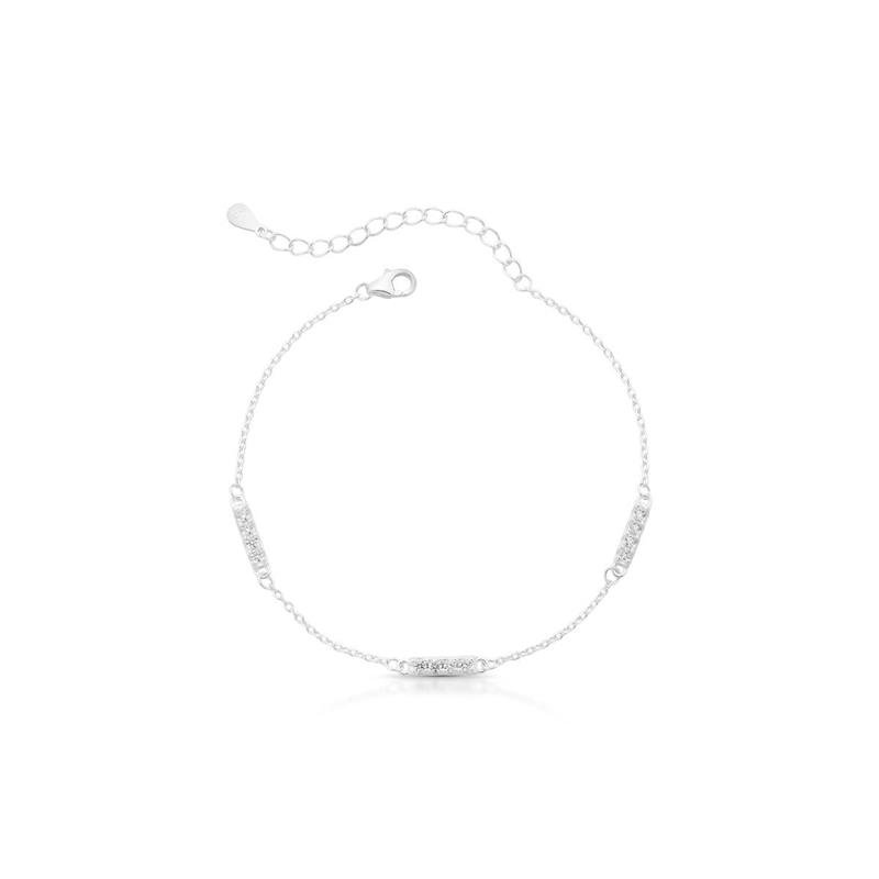 PULSEIRA CRAVEJADA PRATA 925 - CRISTAL
