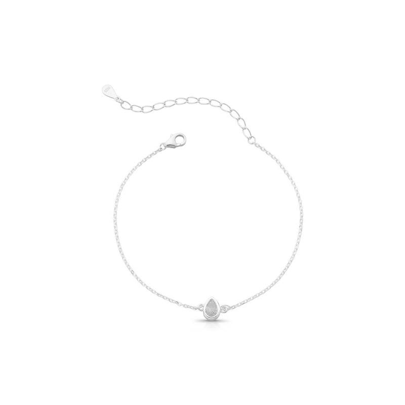 PULSEIRA GOTA ZIRCONIA PRATA 925 - CRISTAL