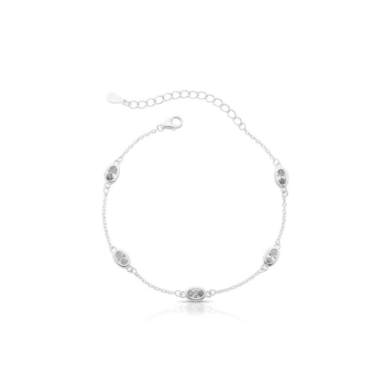 PULSEIRA ZIRCONIAS PRATA 925 - CRISTAL