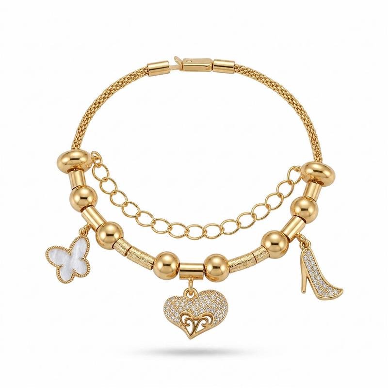 PULSEIRA ENCANTO BANHADO OURO - CRISTAL