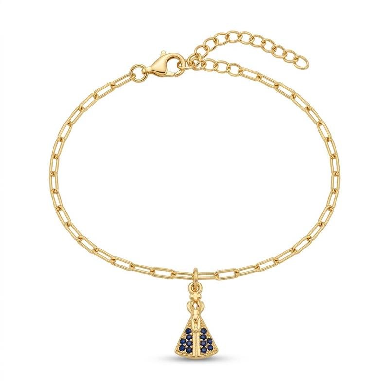PULSEIRA NOSSA SENHORA APARECIDA BANHADO OURO - AZUL